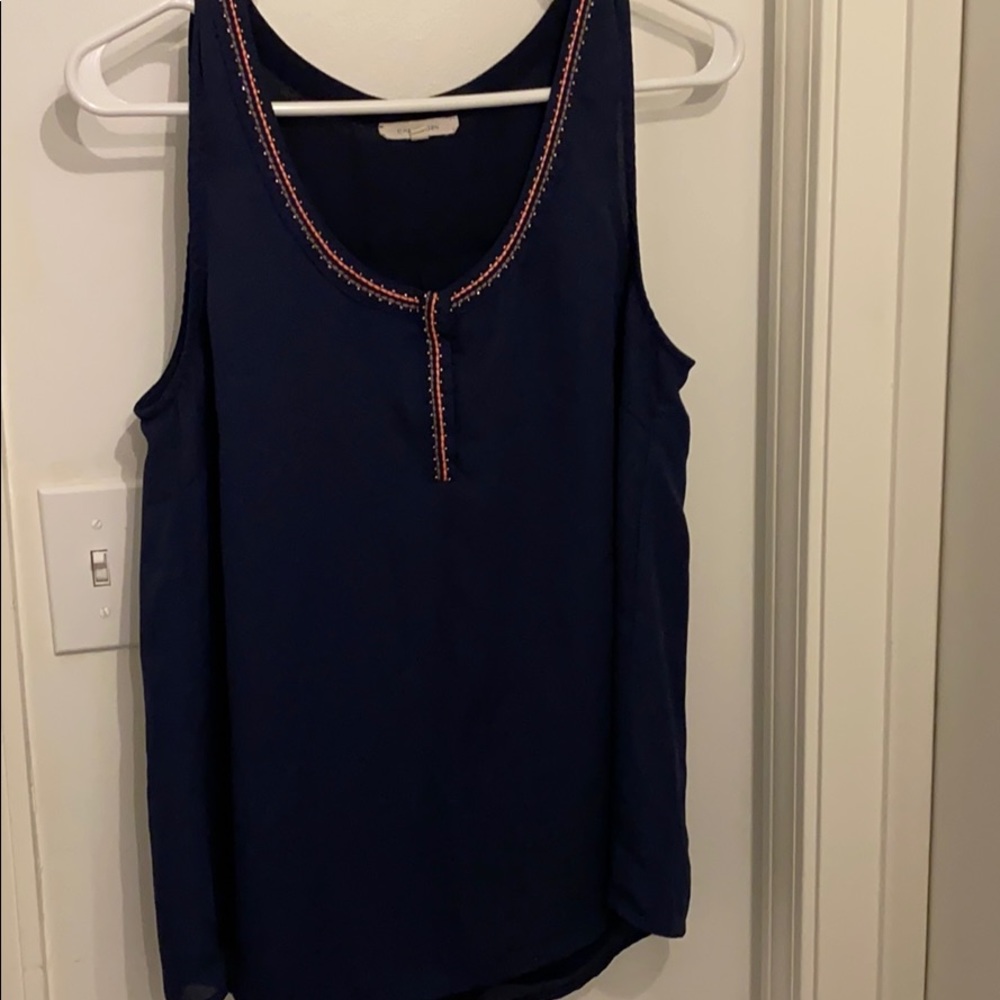 Navy blue sleeveless top
